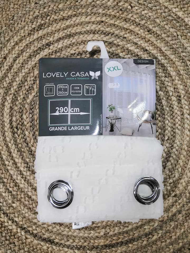 VOILAGE DESIGN BLANC 290 X 260 CM