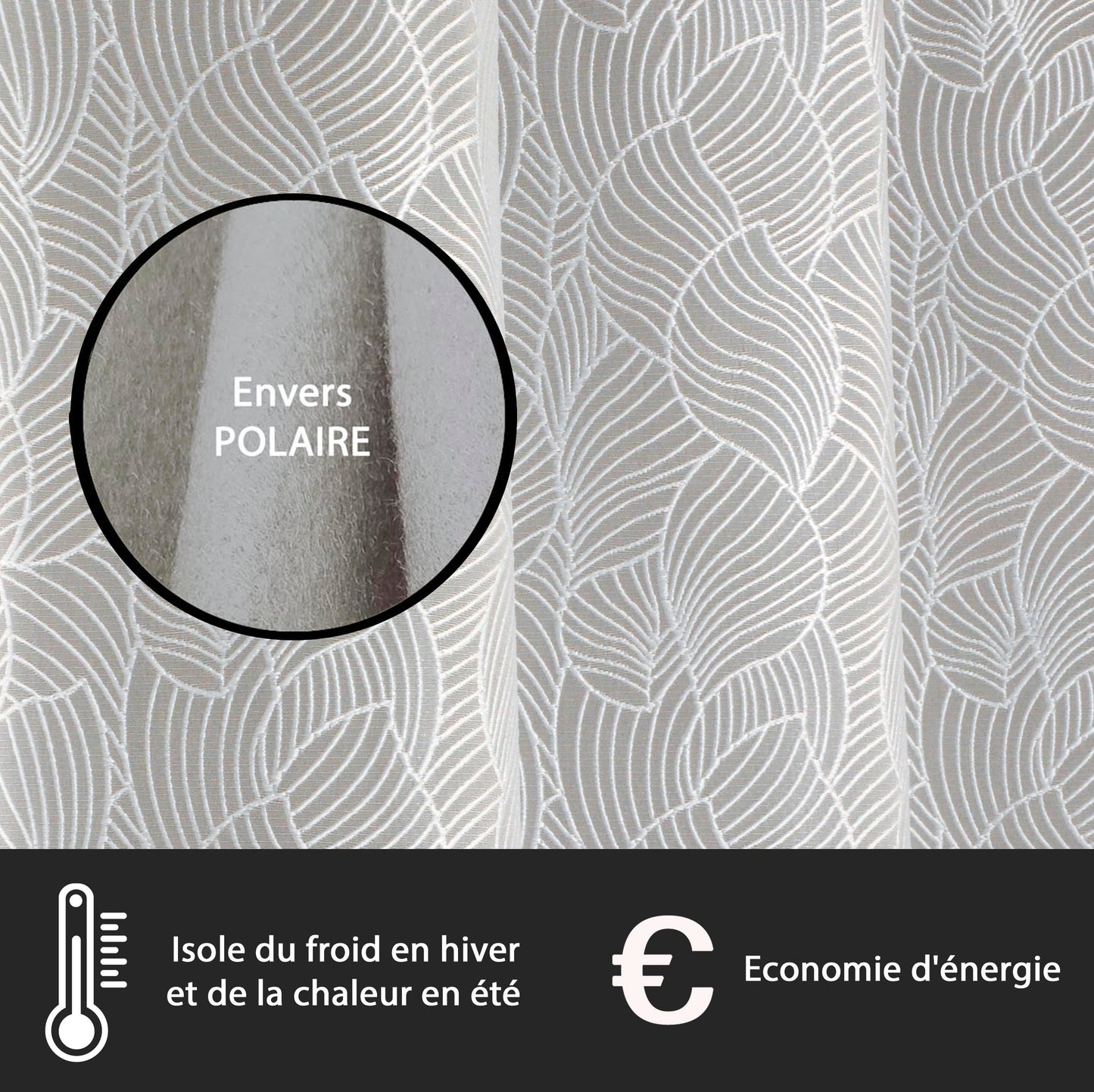 RIDEAU THERMIQUE LOUIS 135 X 240 CM GRIS