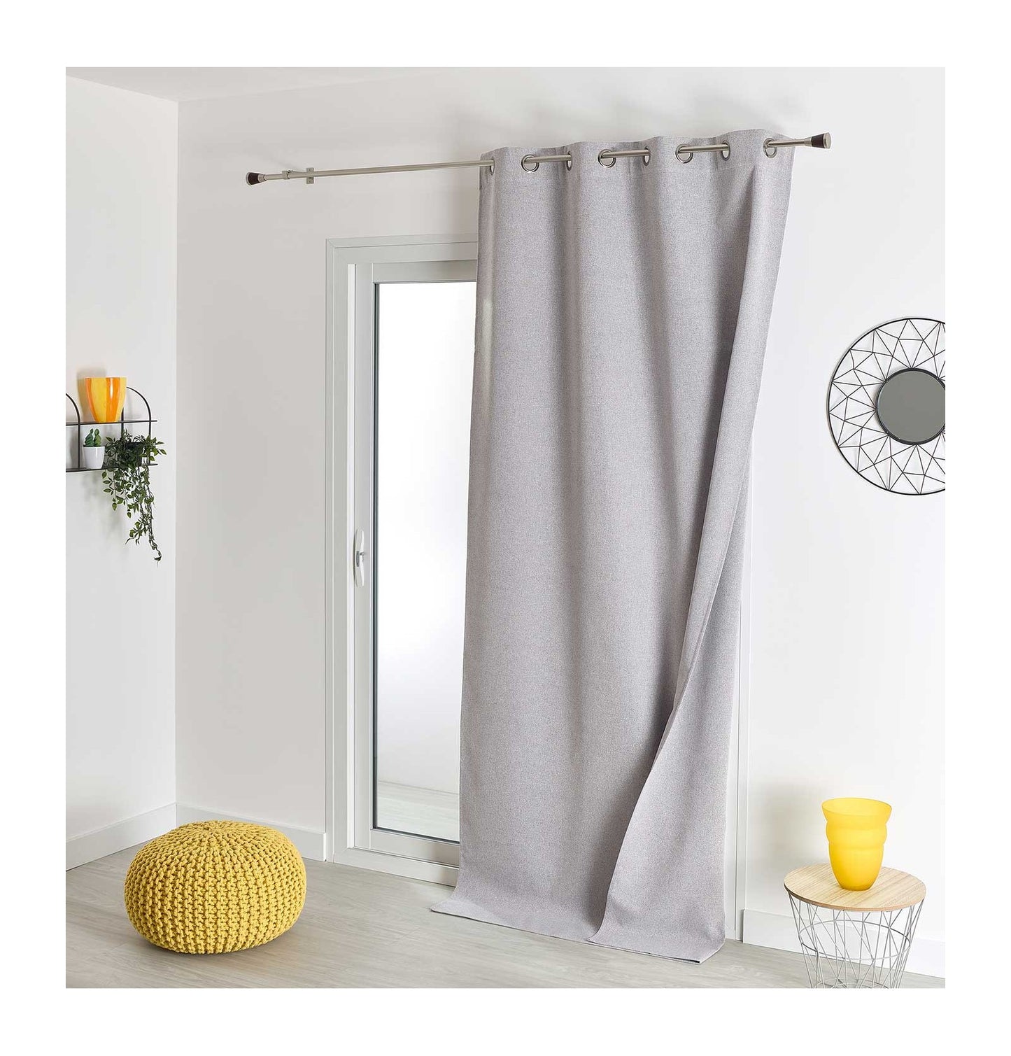 RIDEAU THERMIQUE MIDNIGHT GRIS 135 X 260 CM