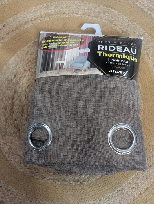 RIDEAU THERMIQUE ARTHUR 135 X 240 CM TAUPE