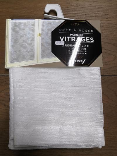 PAIRE DE VITRAGE CHARLIE 60 X 120 BLANC