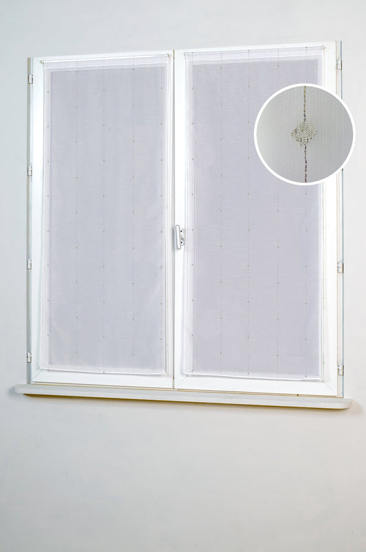 PAIRE VITRAGE COMETE 65 x 130 BLANC