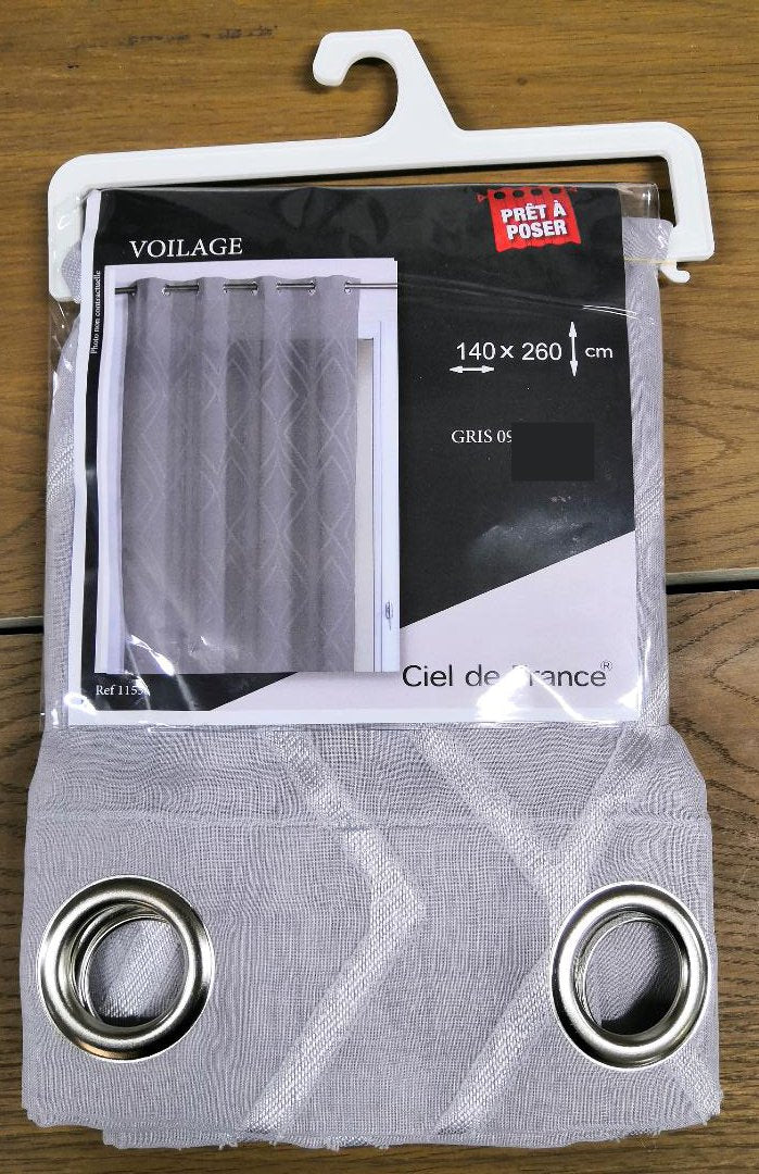 VOILAGE BELLO  140  X 260 CM GRIS