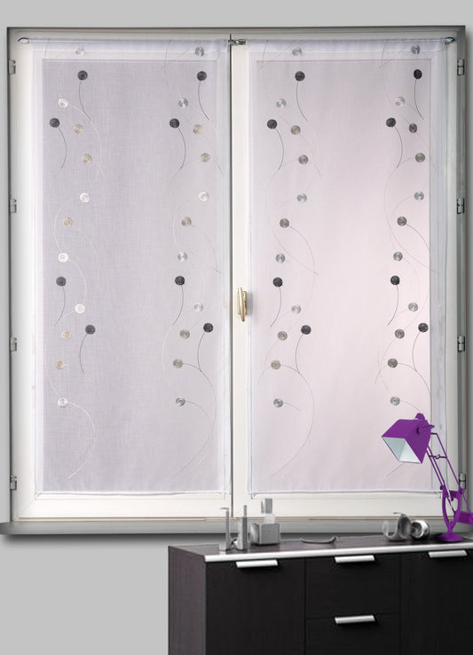 1 VITRAGE ORION 90 X 210 GRIS ARGENT