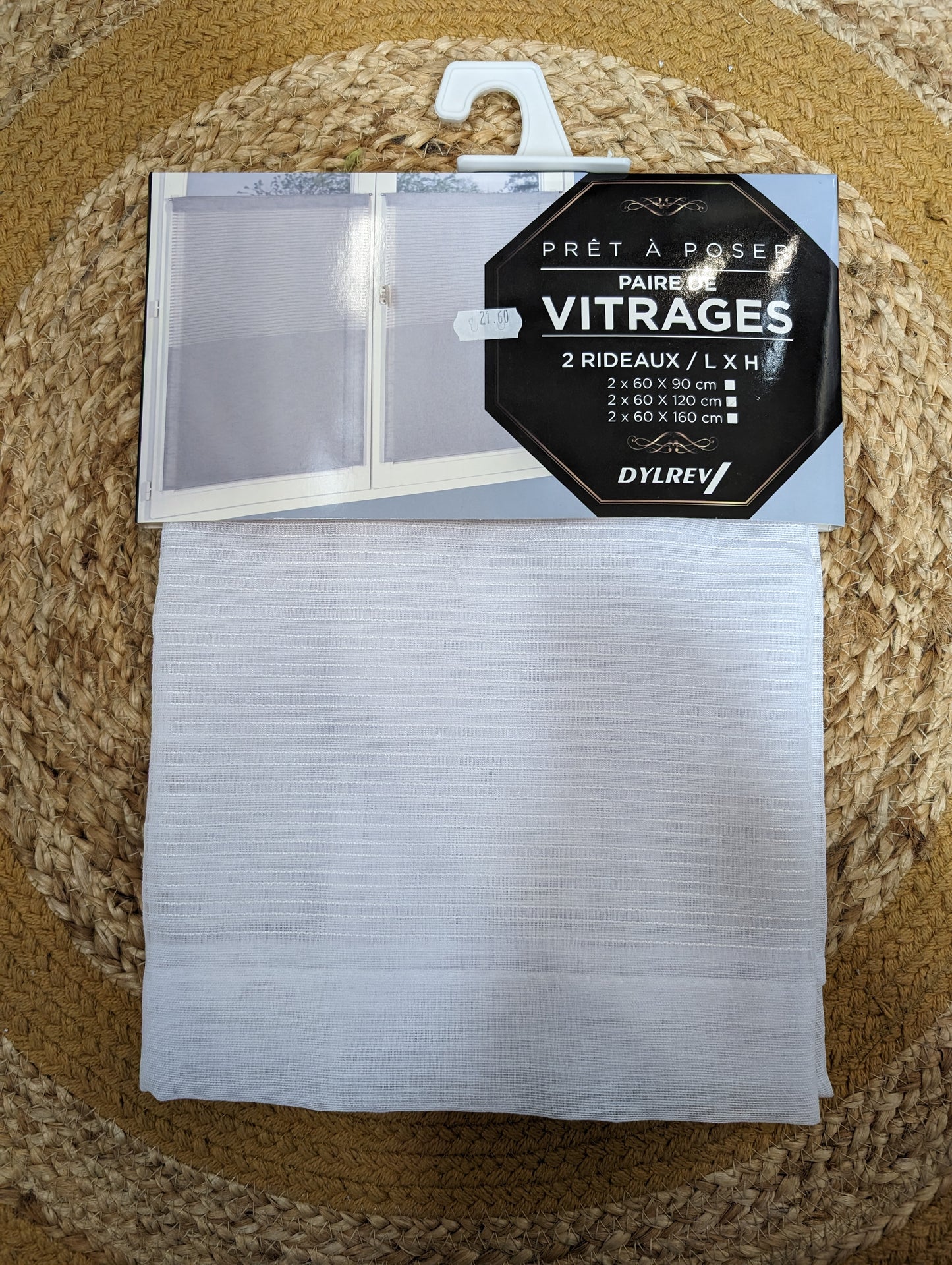 PAIRE DE VITRAGE MIKE  60 X 120 BLANC