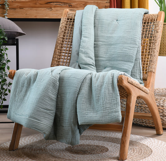 PLAID/COUVRE LIT COLINE 140 X 220 CM SAUGE