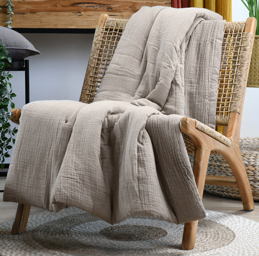 PLAID/COUVRE LIT COLINE 140 X 220 CM NATUREL