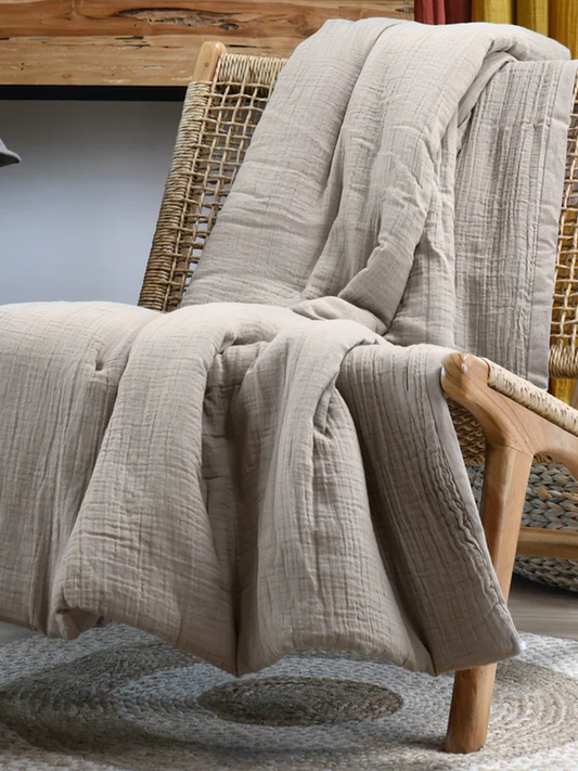 PLAID/COUVRE LIT COLINE 140 X 220 CM NATUREL