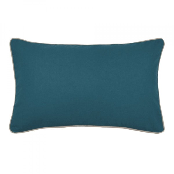 COUSSIN DUO 30 X 50CM PETROLE /LIN