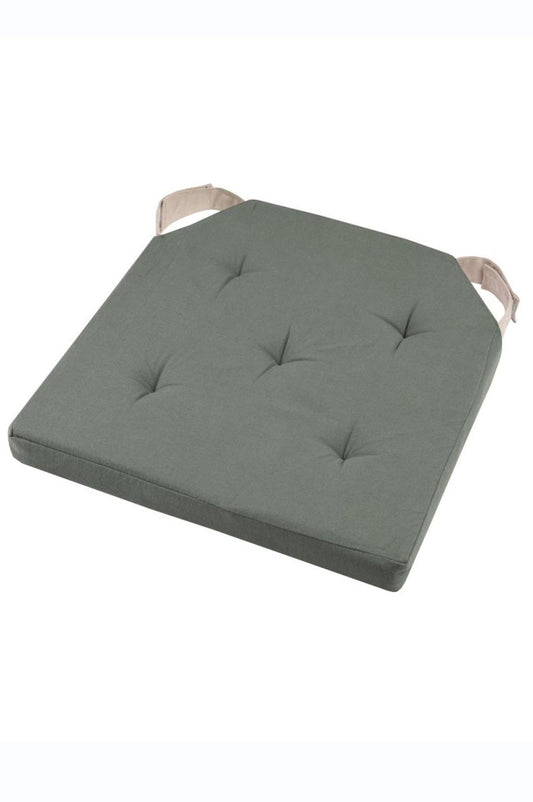 GALETTE DE CHAISE DUO - 38 X 38 X 4 - VERT/LIN
