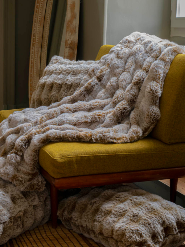 MAXI PLAID ASTRAGAN FOIN 150 X 190 CM