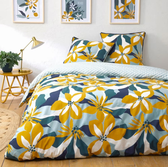PARURE DE LIT PERCALE FLORE