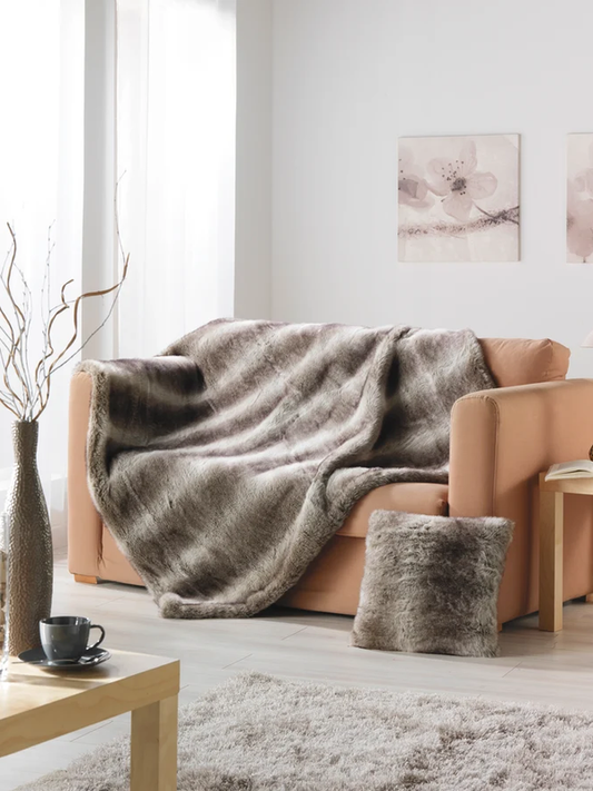 PLAID LOUP GRIS 130 X 170 CM