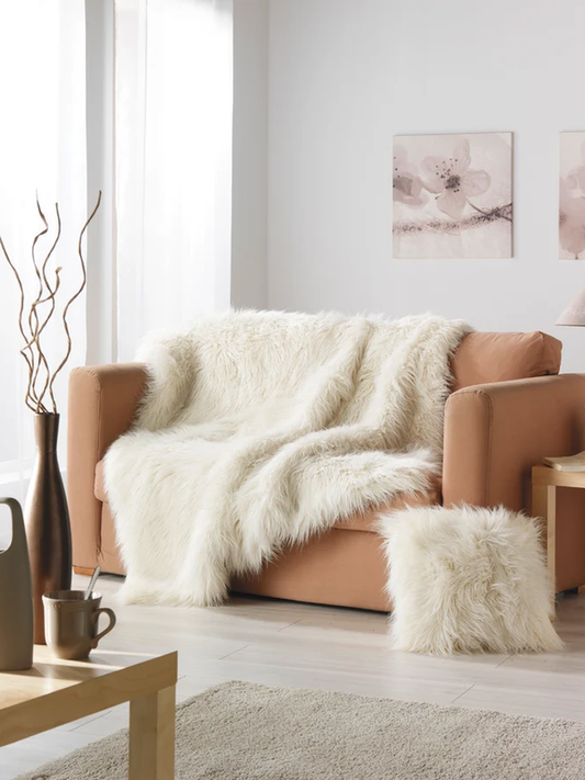 PLAID OURS BLANC 130 X 170 CM - ECRU