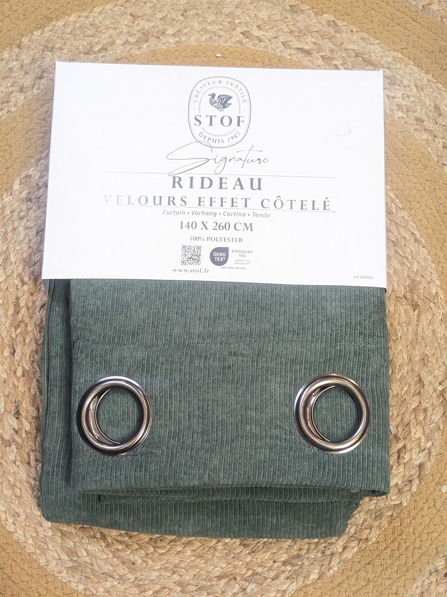 RIDEAU ANTONIN 140 X 260 KAKI