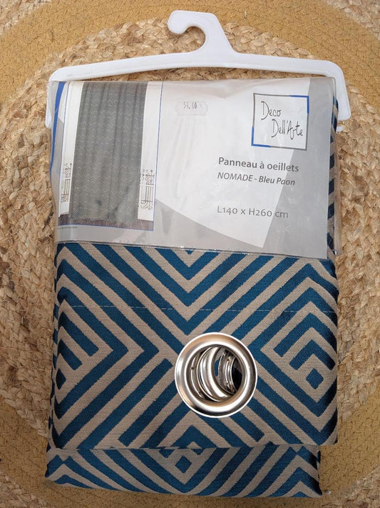 RIDEAU NOMADE 140 X 260 BLEU CANARD