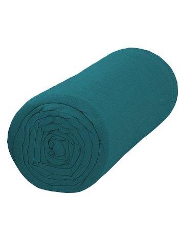 DRAP HOUSSE 140 x 190 UNIS BLEU CANARD
