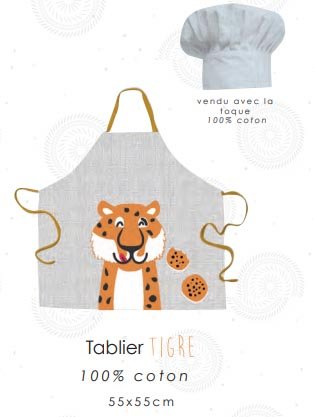 TABLIER TIGRE ENFANT + TOQUE