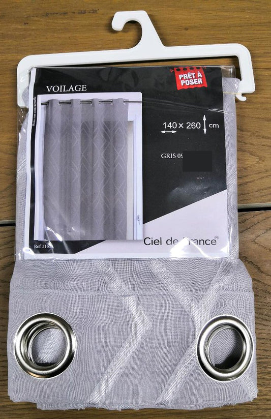 VOILAGE BELLO  140  X 260 CM GRIS
